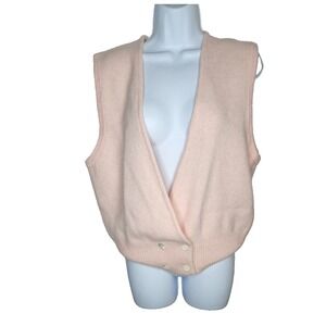Vintage Valerie Stevens Pink Blend Button Rabbit Hair Lambswool‎ Sweater Vest